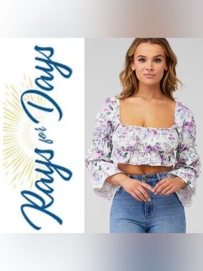 RAYS for Days Tanya Floral Crop Top – Size Small – Excellent Condition-  $130